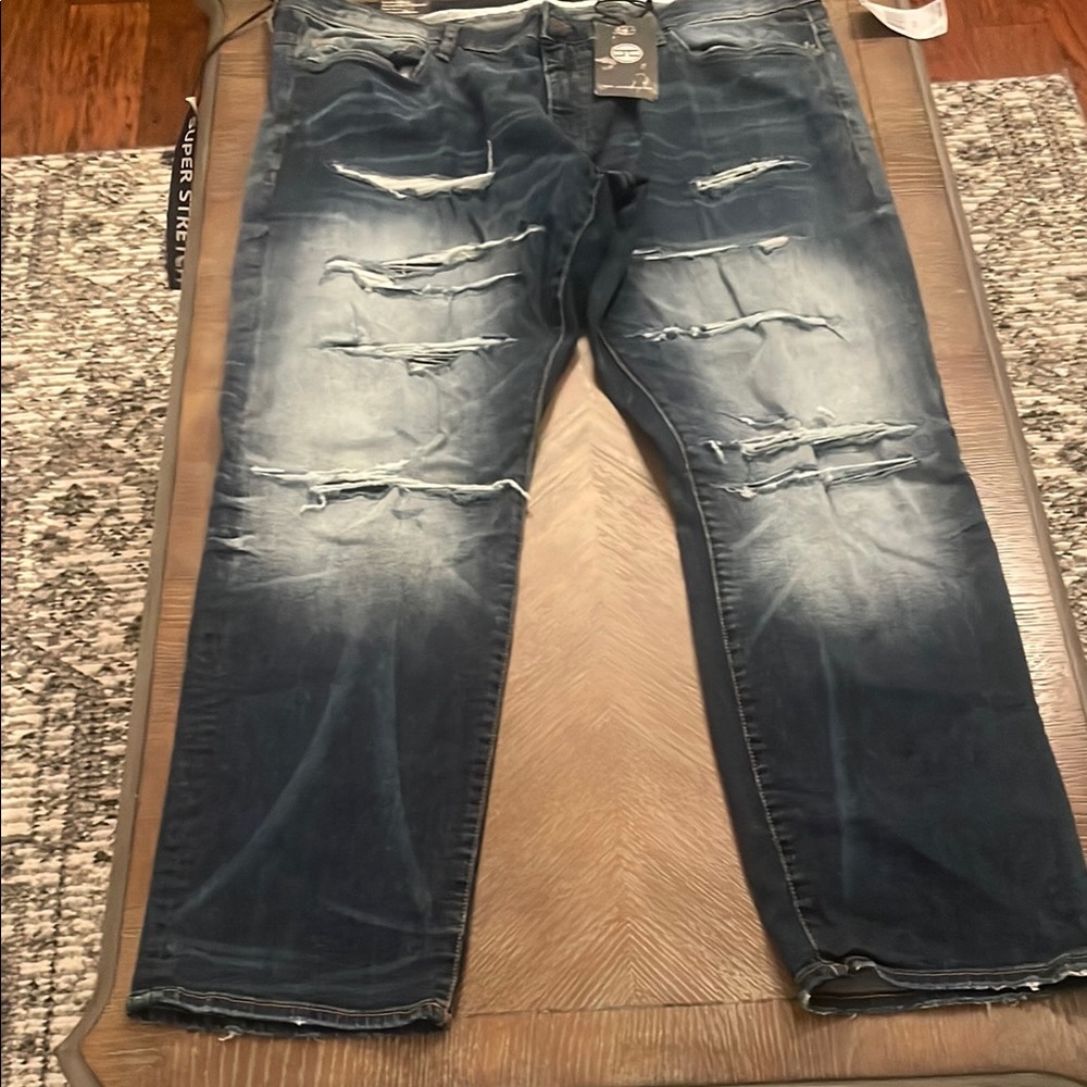 Jordan Craig Blue Relaxed Jeans Distressed Style